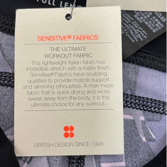 Sweaty Betty Zero Gravity Running Leggings Black Purple Abstract Size XXS NWT - Picture 7 of 10